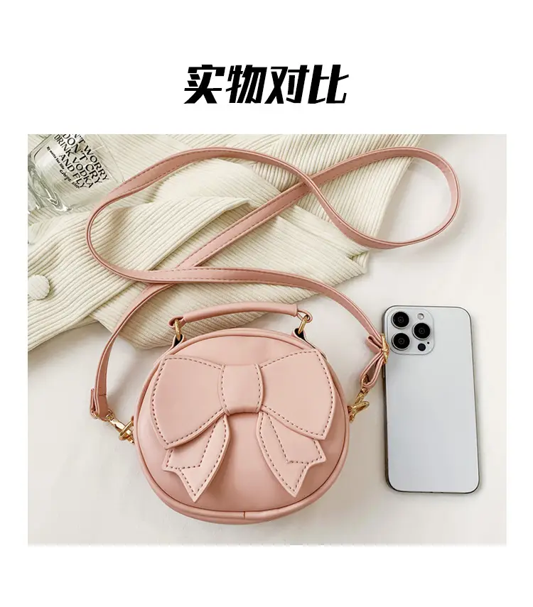 2024 Women's Cute Bow Shoulder Bags Black White Pink — feature 13