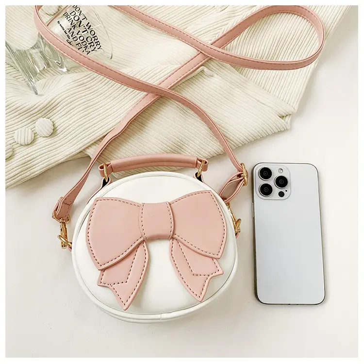 2024 Women's Cute Bow Shoulder Bags Black White Pink — feature 4