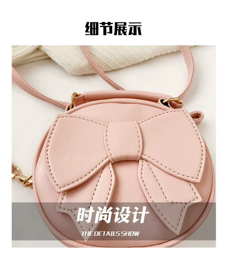 2024 Women's Cute Bow Shoulder Bags Black White Pink — feature 7