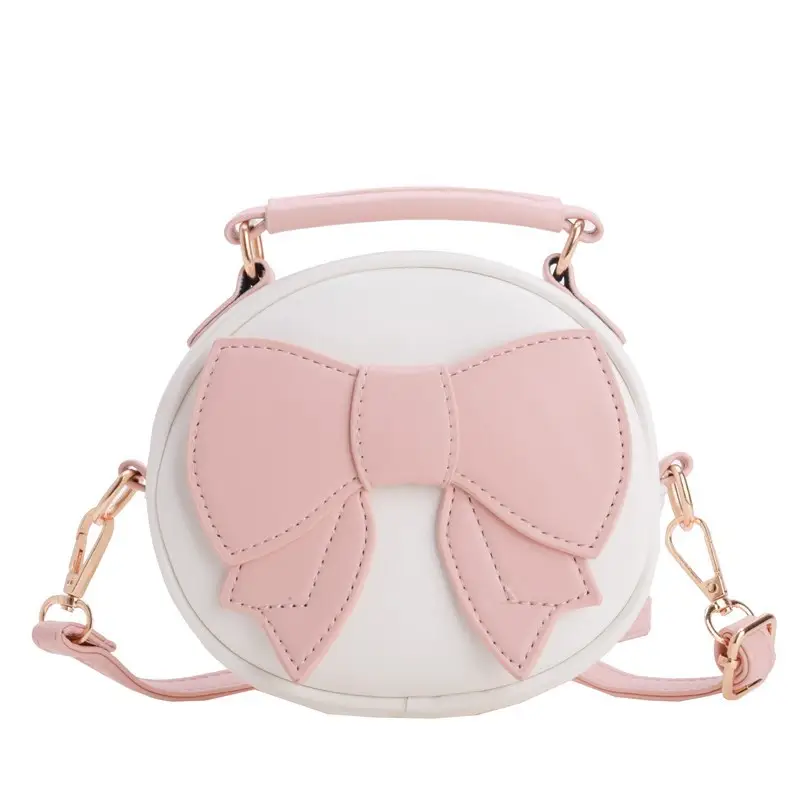 2024 Women's Cute Bow Shoulder Bags Black White Pink - Image 4