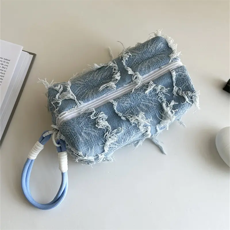 Pink Plush Cosmetic Storage Bag Travel Wash