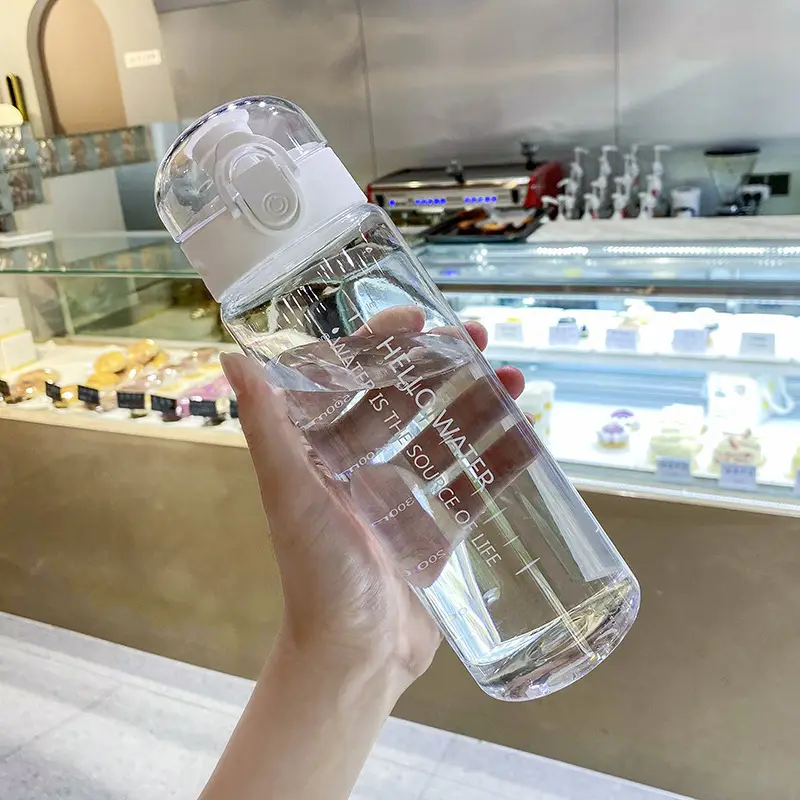 Summer Sports Student Water Bottle, High Aesthetic Value, Popular on Instagram, Large Capacity, Trendy Outdoor Portable High-Temperature Resistant Plastic Cup - Image 3