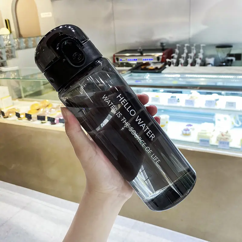 Summer Sports Student Water Bottle, High Aesthetic Value, Popular on Instagram, Large Capacity, Trendy Outdoor Portable High-Temperature Resistant Plastic Cup - Image 4