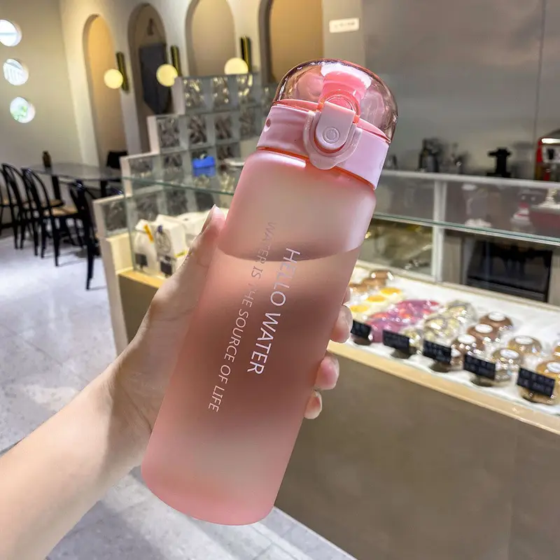 Summer Sports Student Water Bottle, High Aesthetic Value, Popular on Instagram, Large Capacity, Trendy Outdoor Portable High-Temperature Resistant Plastic Cup - Image 6