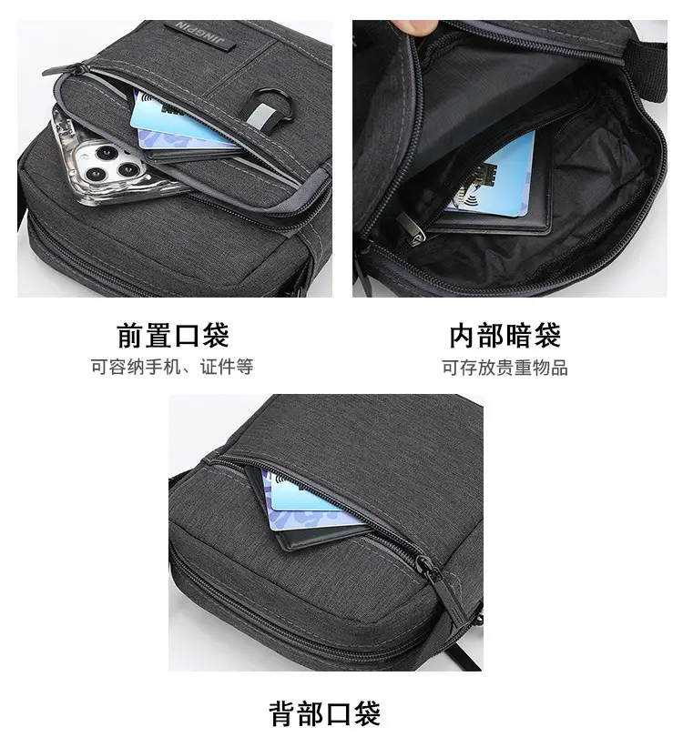 Waterproof Multi-Pocket Shoulder Bag for Men Women — feature 11
