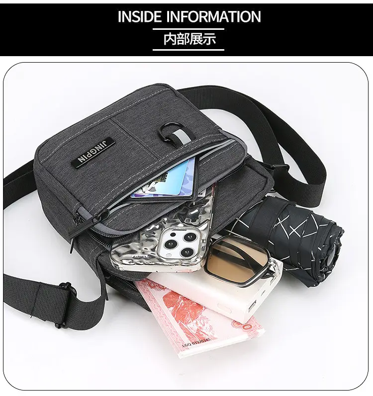 Waterproof Multi-Pocket Shoulder Bag for Men Women — feature 36