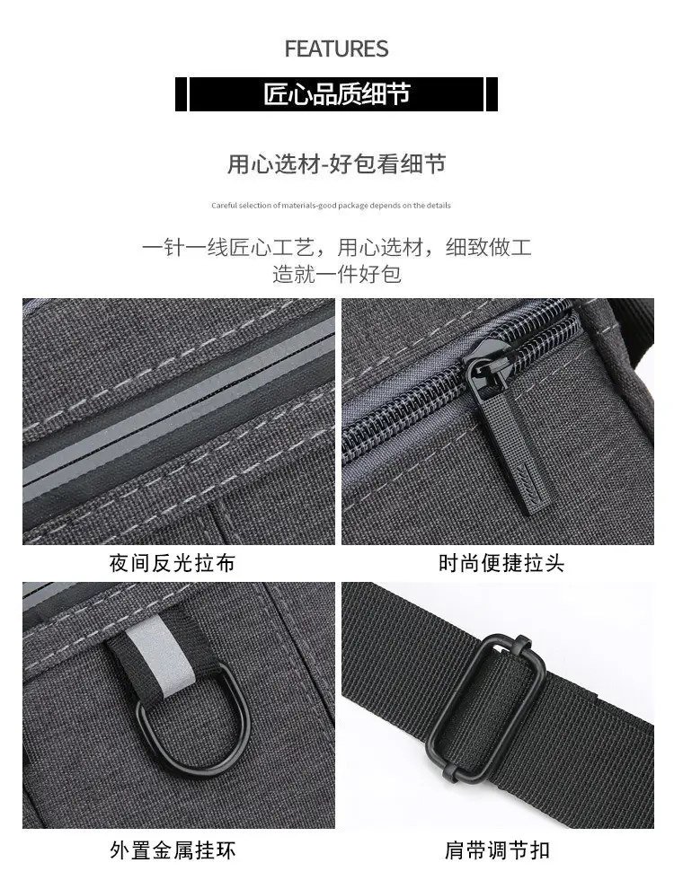 Waterproof Multi-Pocket Shoulder Bag for Men Women — feature 9