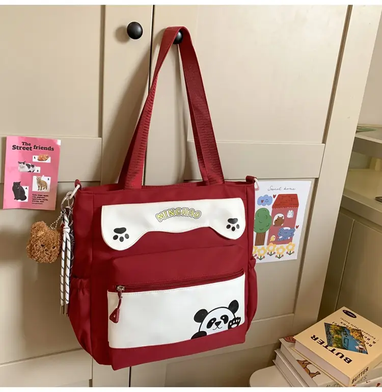 Red Panda Print Shoulder Bag for Women — feature 34