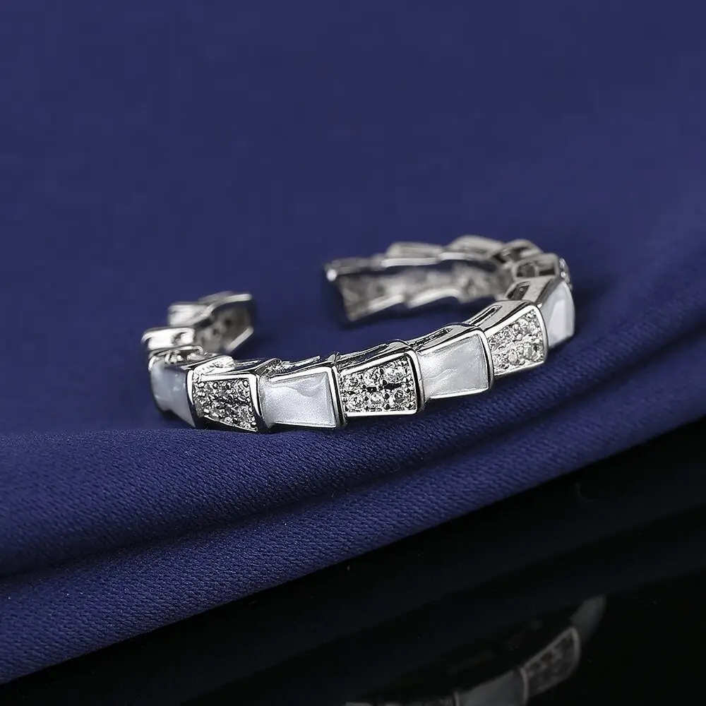 Gold Electroplated Full Diamond Snake Bone Ring for Women - Image 6