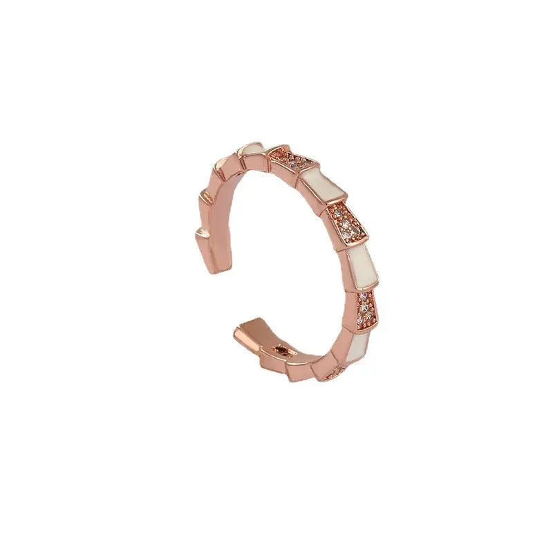 Gold Electroplated Full Diamond Snake Bone Ring for Women - Image 11
