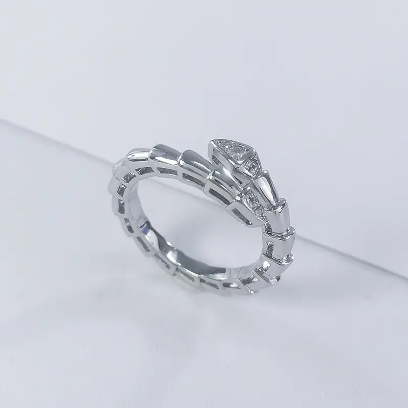 Gold Electroplated Full Diamond Snake Bone Ring for Women - Image 4