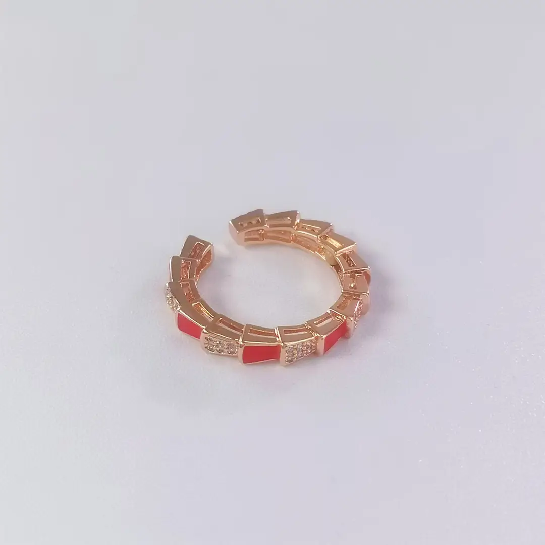 Gold Electroplated Full Diamond Snake Bone Ring for Women - Image 7