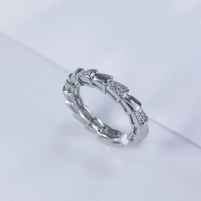 Gold Electroplated Full Diamond Snake Bone Ring for Women - Image 9
