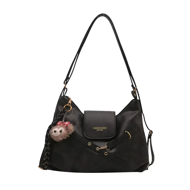 Brown Leather Women's Tote Bag with Metal Buckle - Image 11