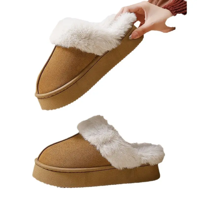 Boken Cotton Slippers for Women Winter New Indoor Home Plush Thick-Soled Warm Birkenstock Slippers Outer Wear Cotton Shoes Wholesale - Image 7