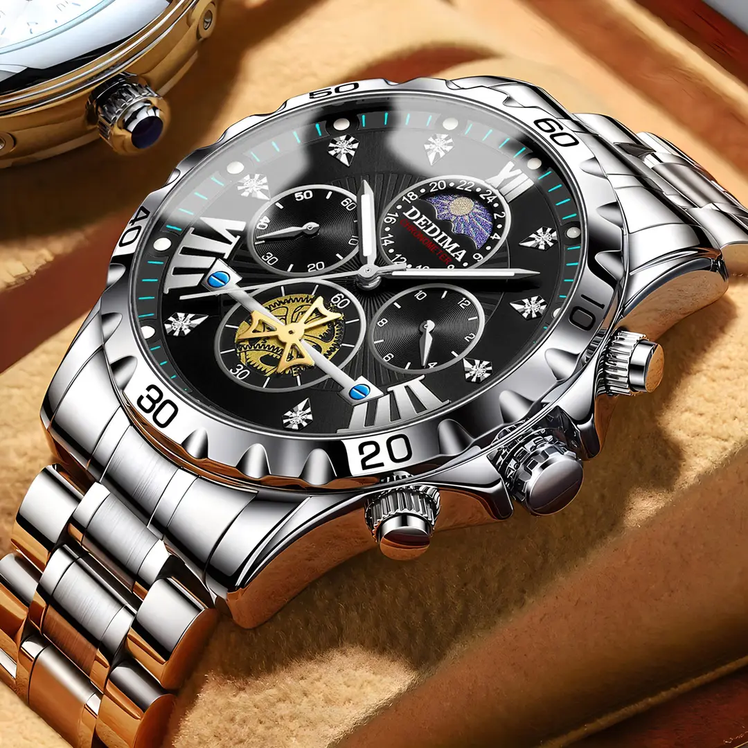 Detima DEDIMA Watch Men's genuine goods Business Students Luminous Waterproof Flywheel Quartz High-end Men's Cross-border