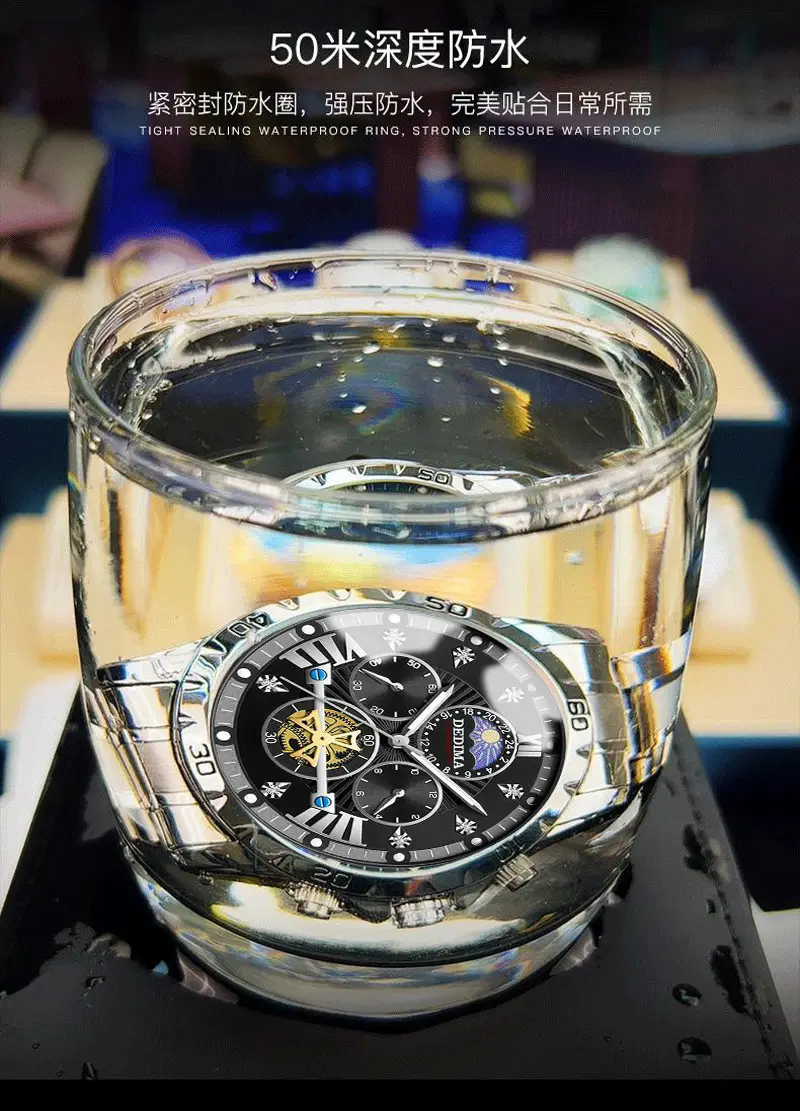 Detima DEDIMA Watch Men's genuine goods Business Students Luminous Waterproof Flywheel Quartz High-end Men's Cross-border — feature 6