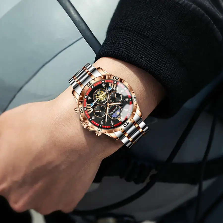 Detima DEDIMA Watch Men's genuine goods Business Students Luminous Waterproof Flywheel Quartz High-end Men's Cross-border — feature 8