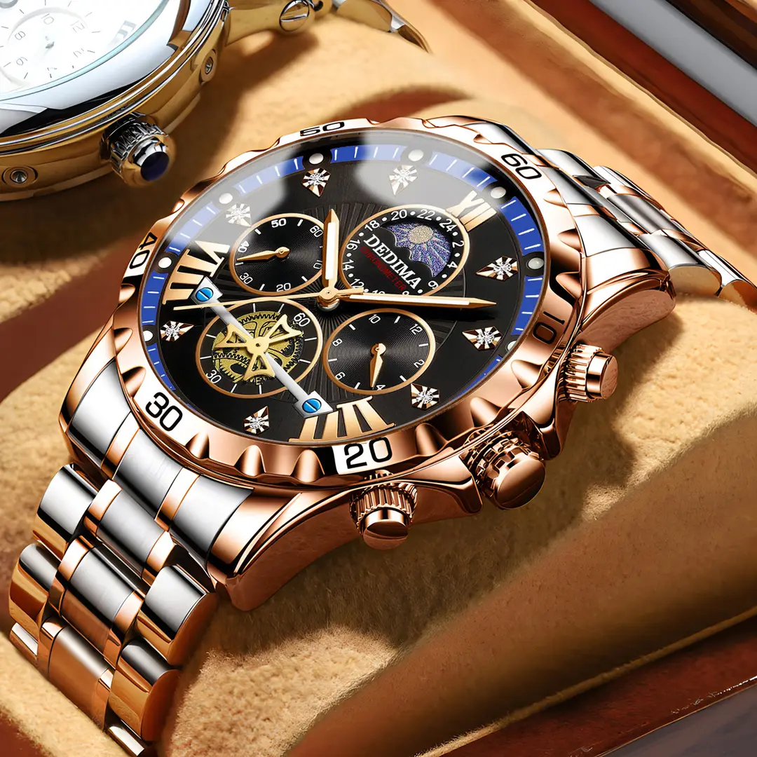 Detima DEDIMA Watch Men's genuine goods Business Students Luminous Waterproof Flywheel Quartz High-end Men's Cross-border