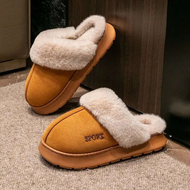 Cotton Winter Slippers Women Pink Warm Indoor - Image 21