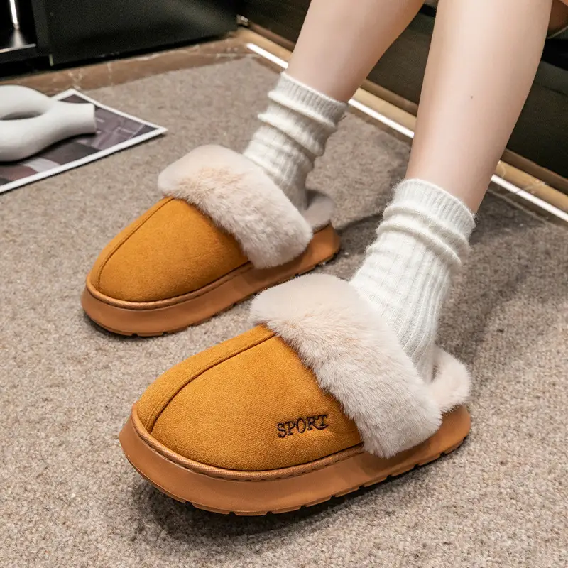 Cotton Winter Slippers Women Pink Warm Indoor - Image 23