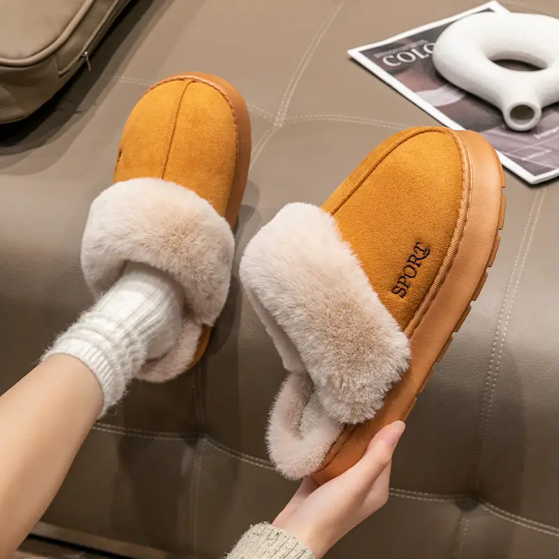 Cotton Winter Slippers Women Pink Warm Indoor - Image 24