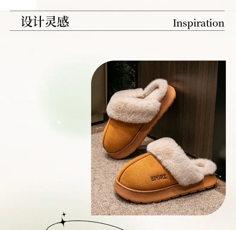 Cotton Winter Slippers Women Pink Warm Indoor — feature 2