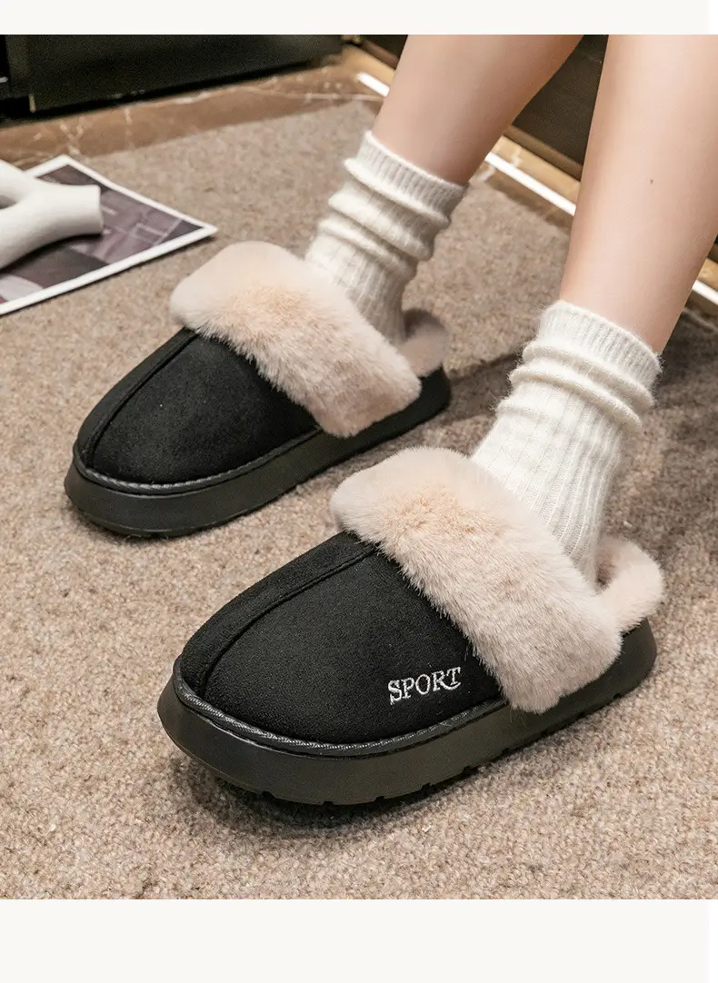 Cotton Winter Slippers Women Pink Warm Indoor — feature 20