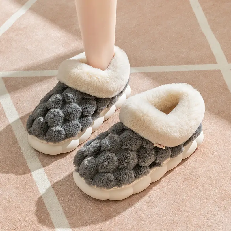Cotton Winter Slippers Women Pink Warm Indoor - Image 8