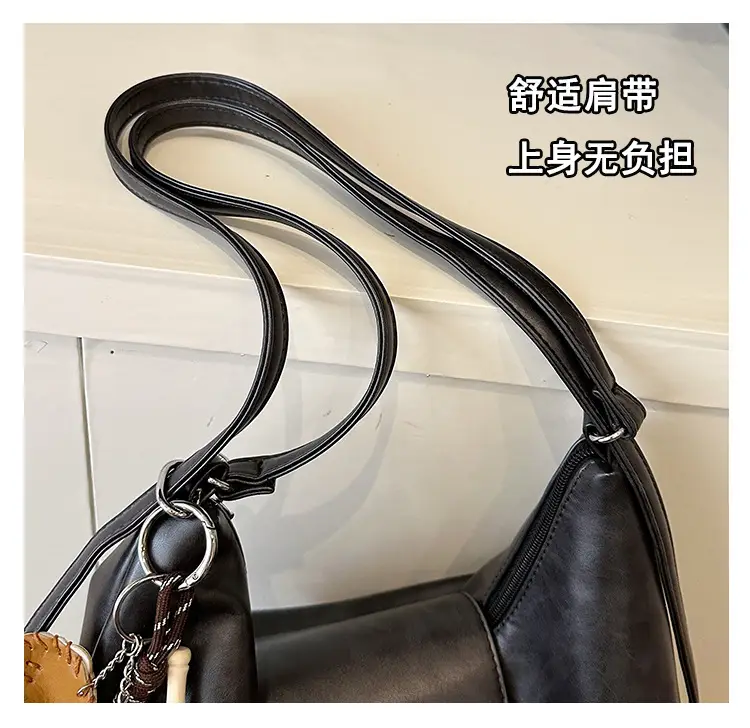 Women's Retro Brown Shoulder Bag with Long Strap — feature 5