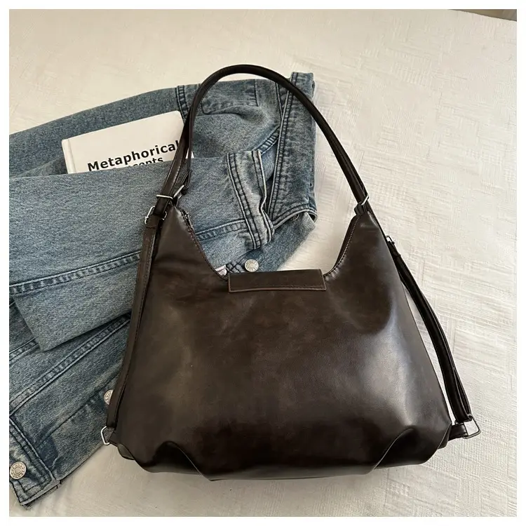 Women's Black Leather Tote Bag Large Capacity Lightweight Travel Backpack — feature 36