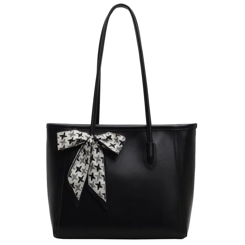 Women's Black Bow Tote Bag Large Capacity Easiest Match - Image 8