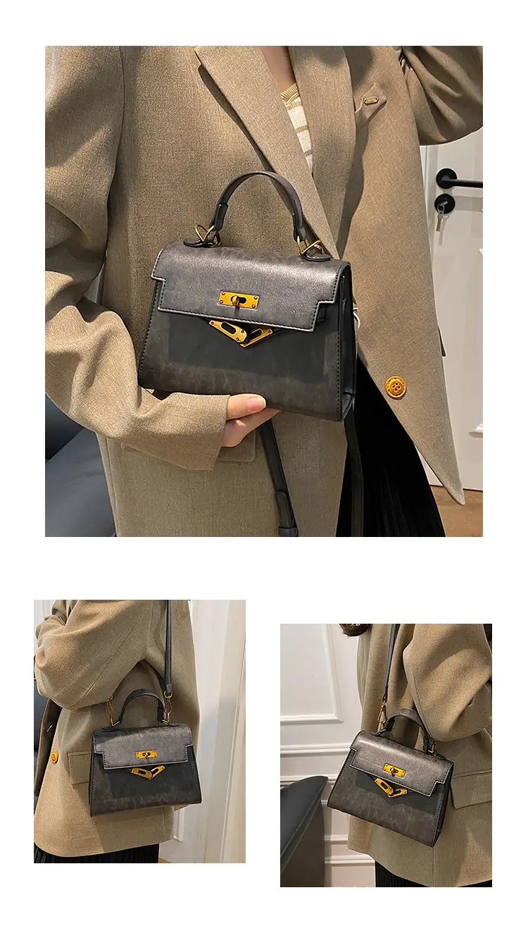 2024 Vintage Kelly Handbag Black Gold Shoulder Crossbody — feature 11