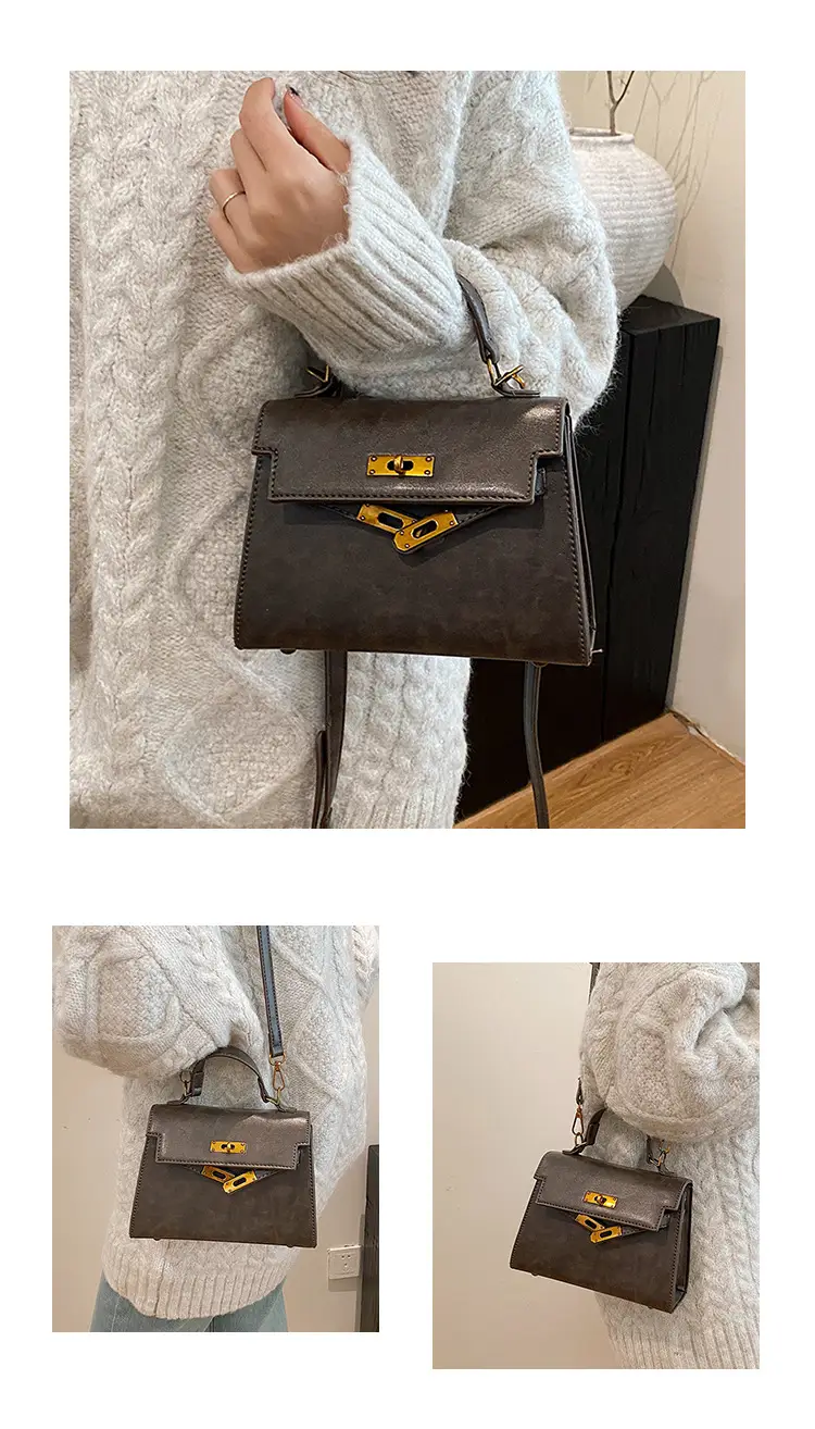 2024 Vintage Kelly Handbag Black Gold Shoulder Crossbody — feature 12