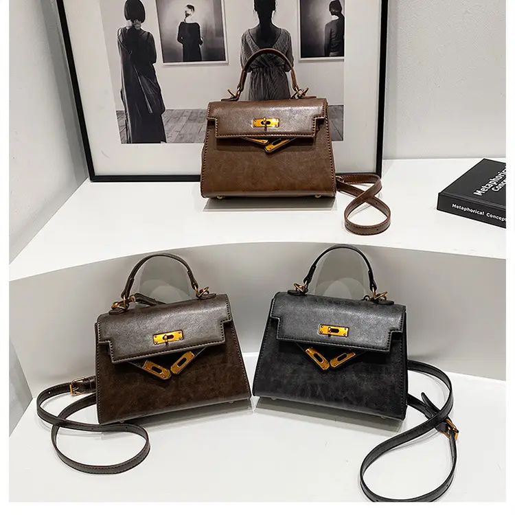 2024 Vintage Kelly Handbag Black Gold Shoulder Crossbody — feature 13