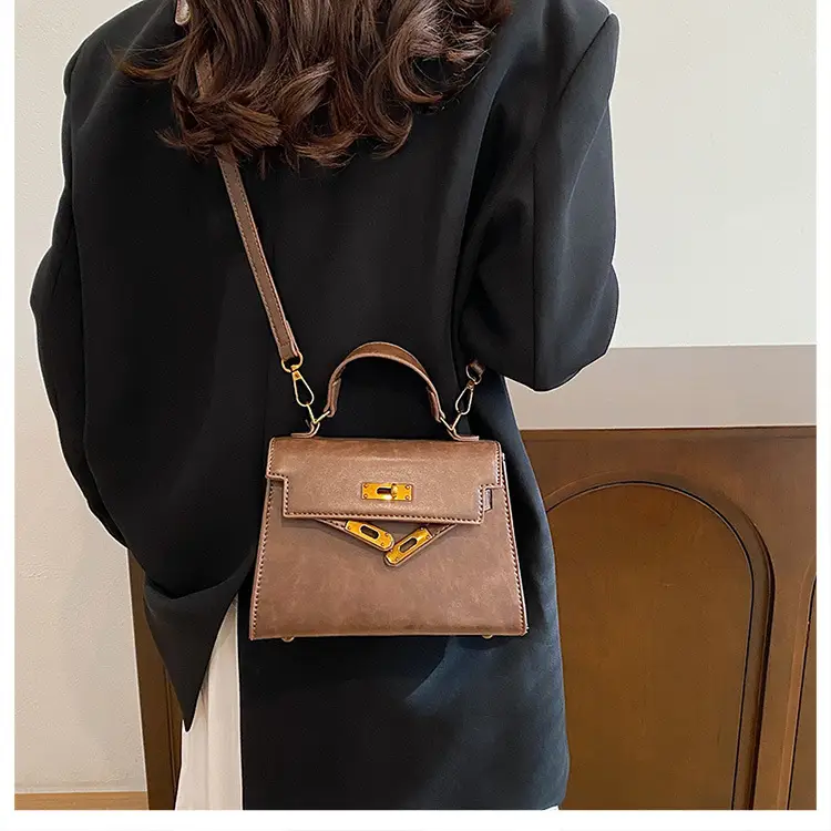 2024 Vintage Kelly Handbag Black Gold Shoulder Crossbody — feature 18