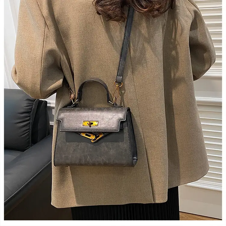 2024 Vintage Kelly Handbag Black Gold Shoulder Crossbody — feature 25