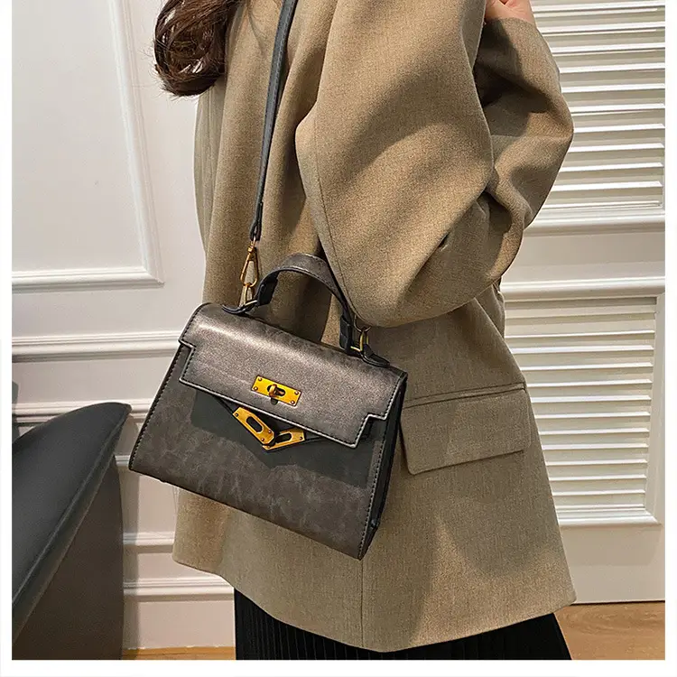 2024 Vintage Kelly Handbag Black Gold Shoulder Crossbody — feature 26