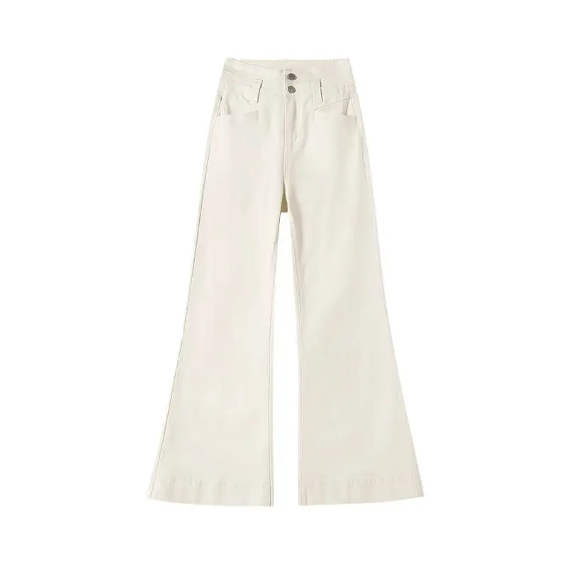 High Waist Slimming Micro-Lam Jeans White