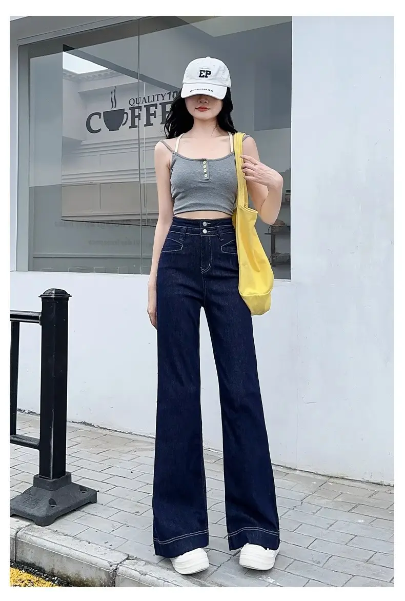 High Waist Slimming Micro-Lam Jeans White — feature 12
