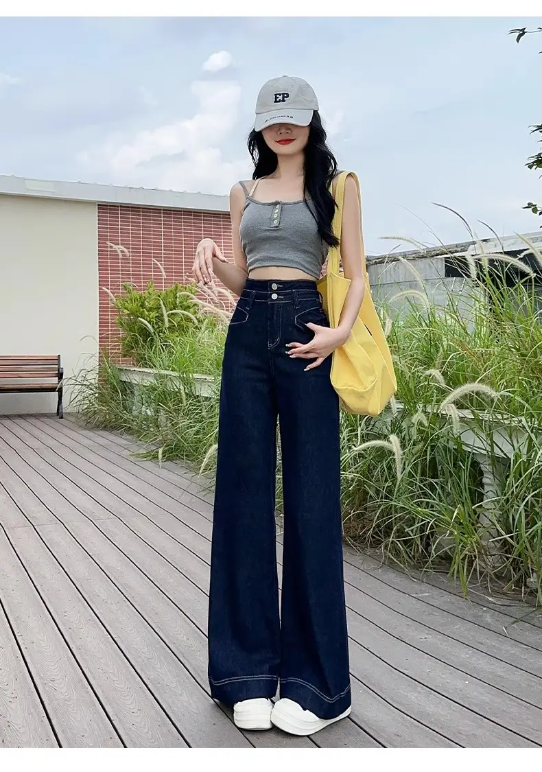 High Waist Slimming Micro-Lam Jeans White — feature 13
