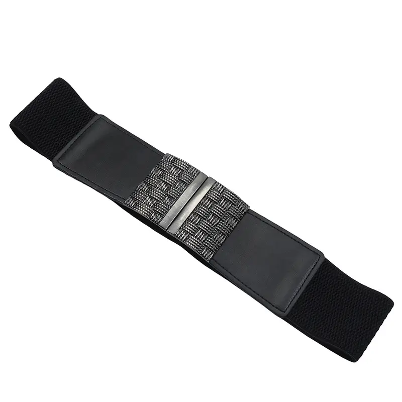 Women's Black Waist Belt with Decorative Seal - Image 3
