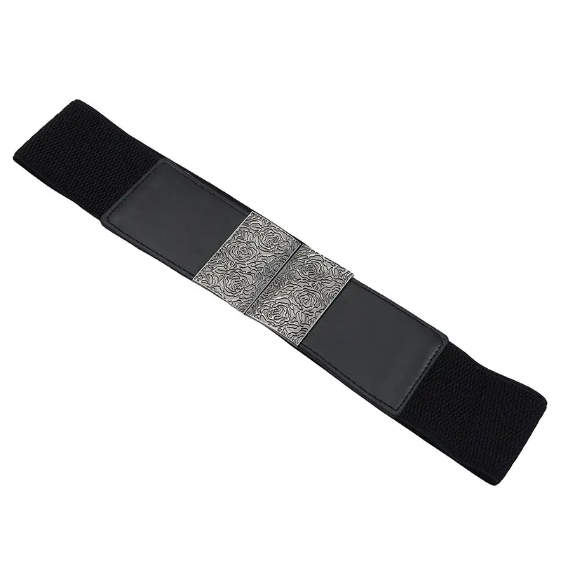 Women's Black Waist Belt with Decorative Seal - Image 5
