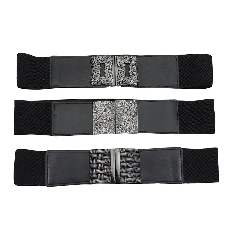 Women's Black Waist Belt with Decorative Seal — feature 37