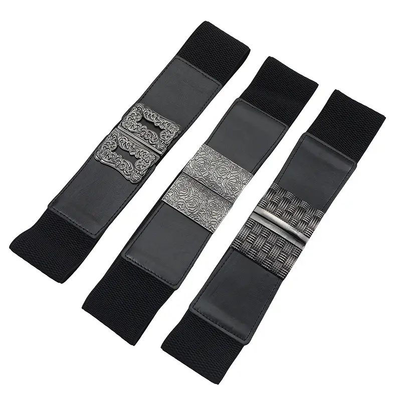 Women's Black Waist Belt with Decorative Seal — feature 39