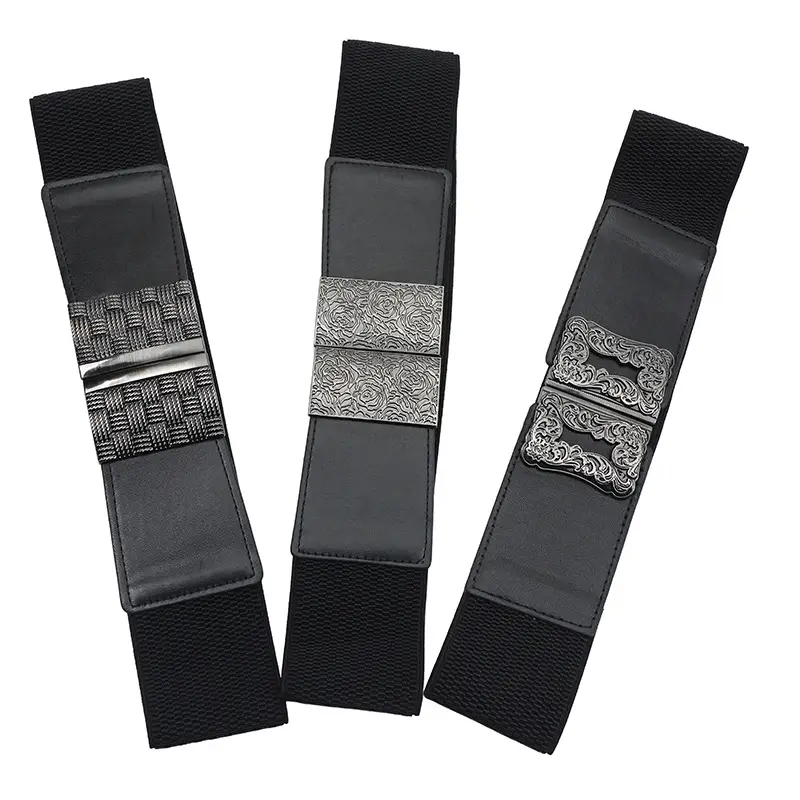Women's Black Waist Belt with Decorative Seal — feature 40