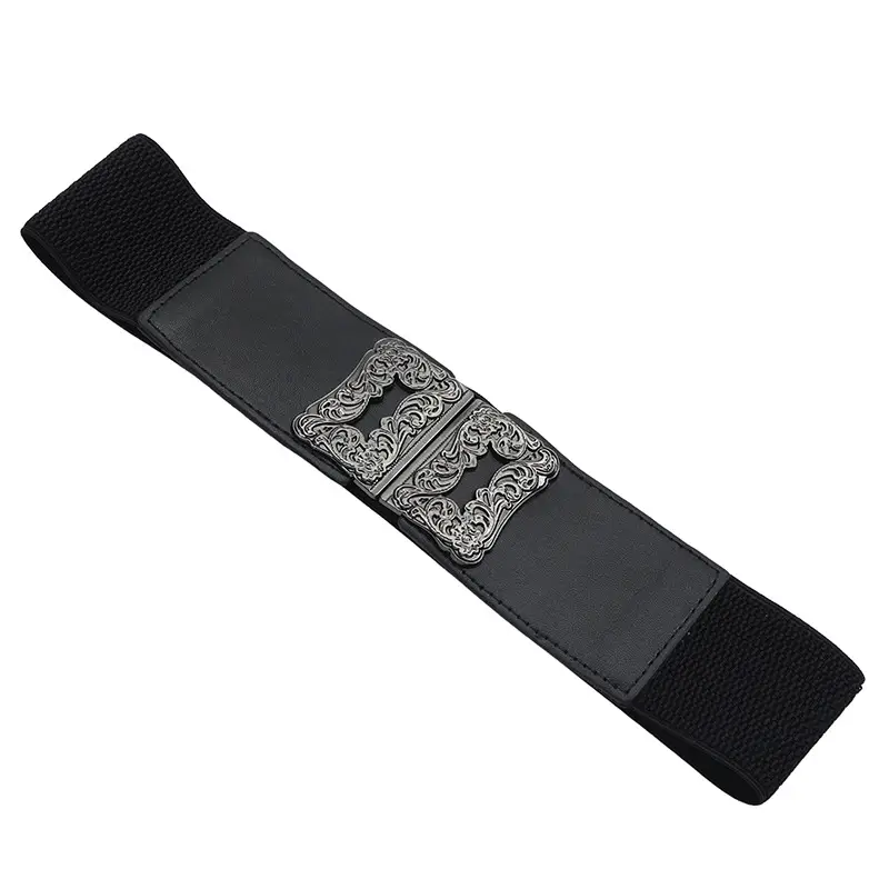 Women's Black Waist Belt with Decorative Seal — feature 42