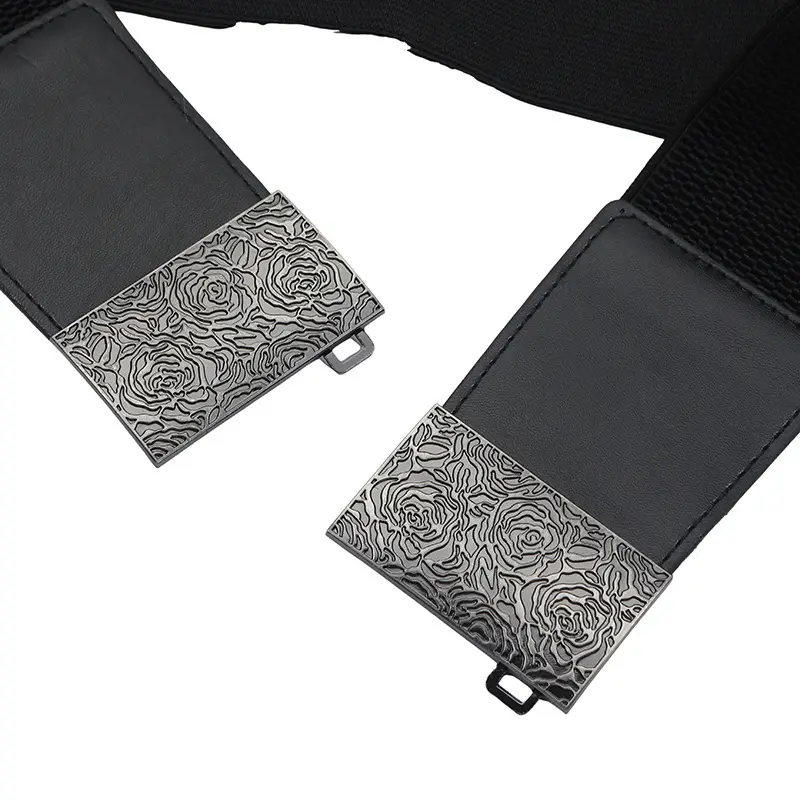 Women's Black Waist Belt with Decorative Seal — feature 44