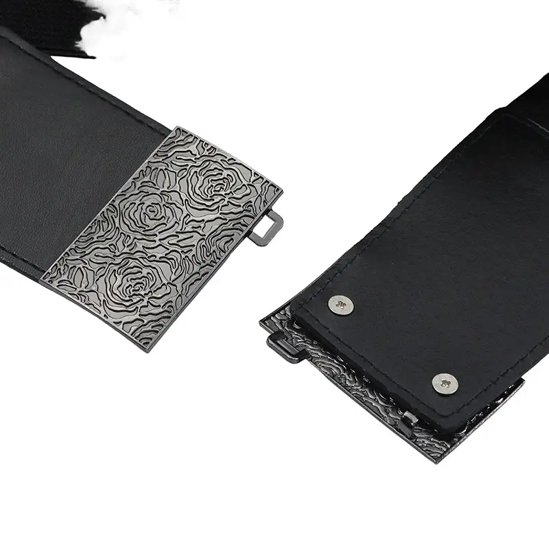 Women's Black Waist Belt with Decorative Seal — feature 45