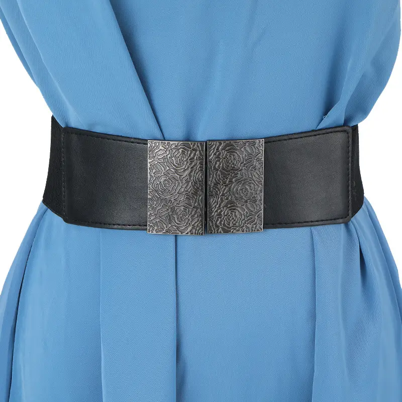 Women's Black Waist Belt with Decorative Seal — feature 47